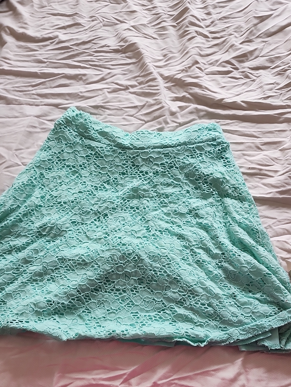 Mint Lace A-Line Skirt